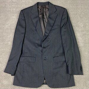 Reda Blazer Sport Coat Men's 38R Euro 48R Gray Blue Pinstripe Super 120s Wool